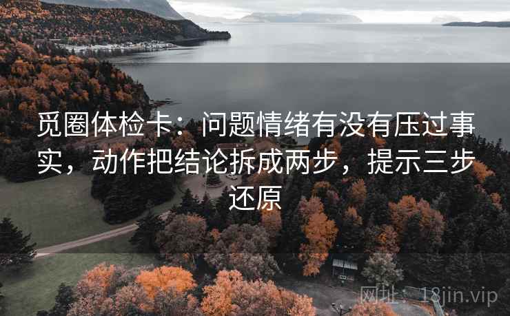 觅圈体检卡：问题情绪有没有压过事实，动作把结论拆成两步，提示三步还原