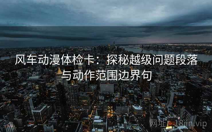 风车动漫体检卡:探秘越级问题段落与动作范围边界句