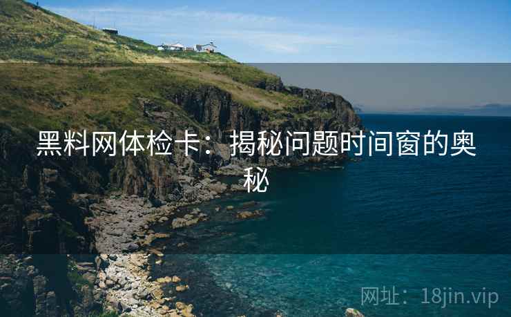 黑料网体检卡：揭秘问题时间窗的奥秘